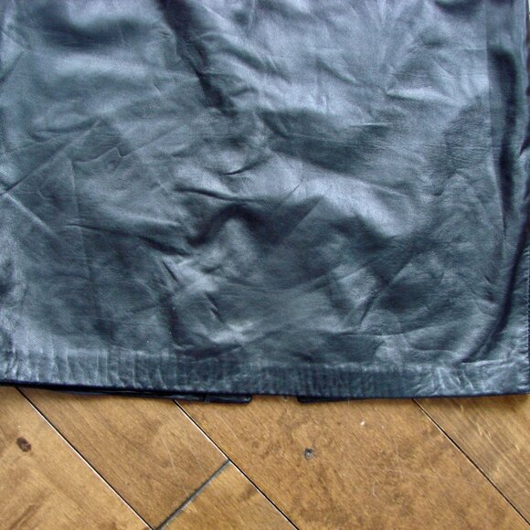 Danier Black Leather Skirt Straight Pencil Office Size 10 - Picture 9 of 15
